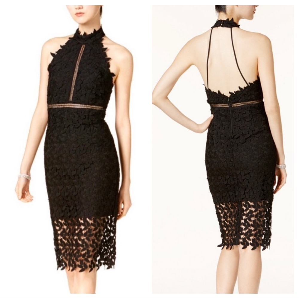 Bardot Lace Halter Dress